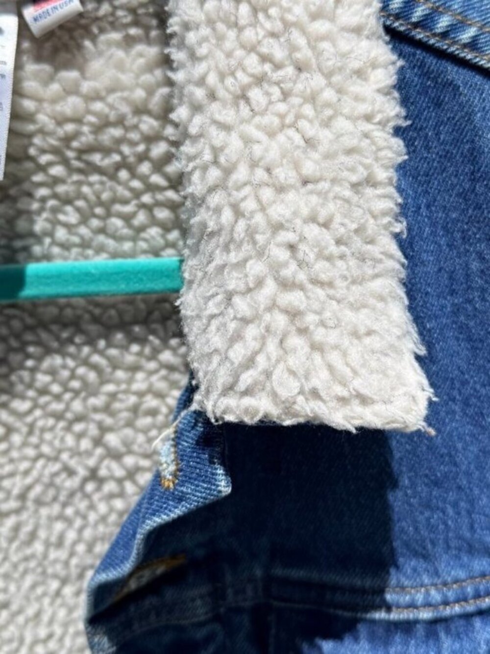American Apparel Women's XS/S Oversized Sherpa Lined Jean Jacket Men's XS - Picture 10 of 10